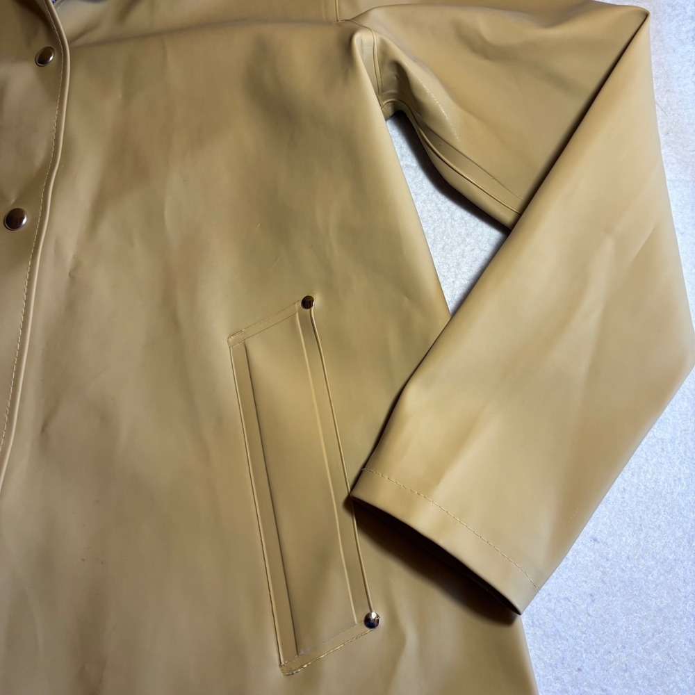 STUTTERHEIM Womens Tan Raincoat Hooded Snap Front Size S - Picture 5 of 11